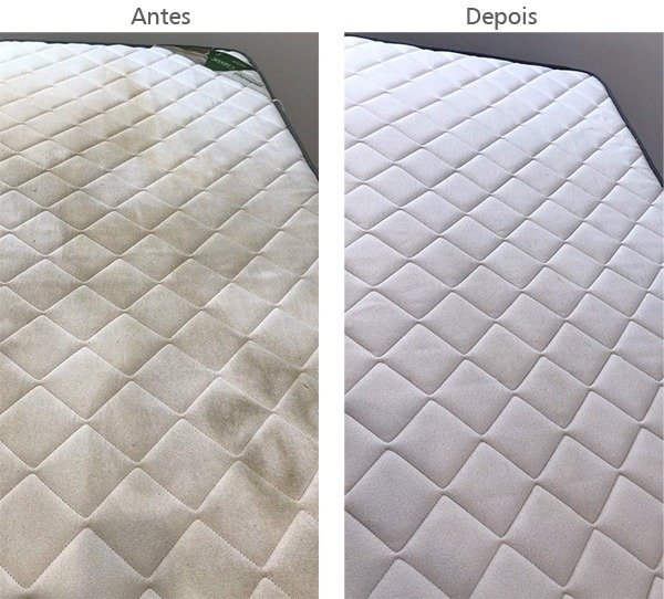Antes e Depois da Desinfecção de Colchão Matelassê em Jaú